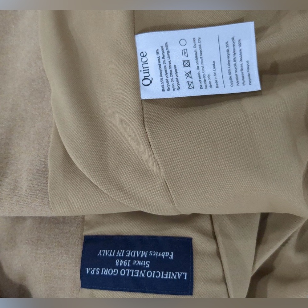Quince Italian Wool Blazer Small Warm Caramel | Quiet Luxury Tailored Jacket - Picture 7 of 11